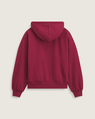 Women Vans Pearls Logo Retro Pullover Hoodie in Bordeaux Red