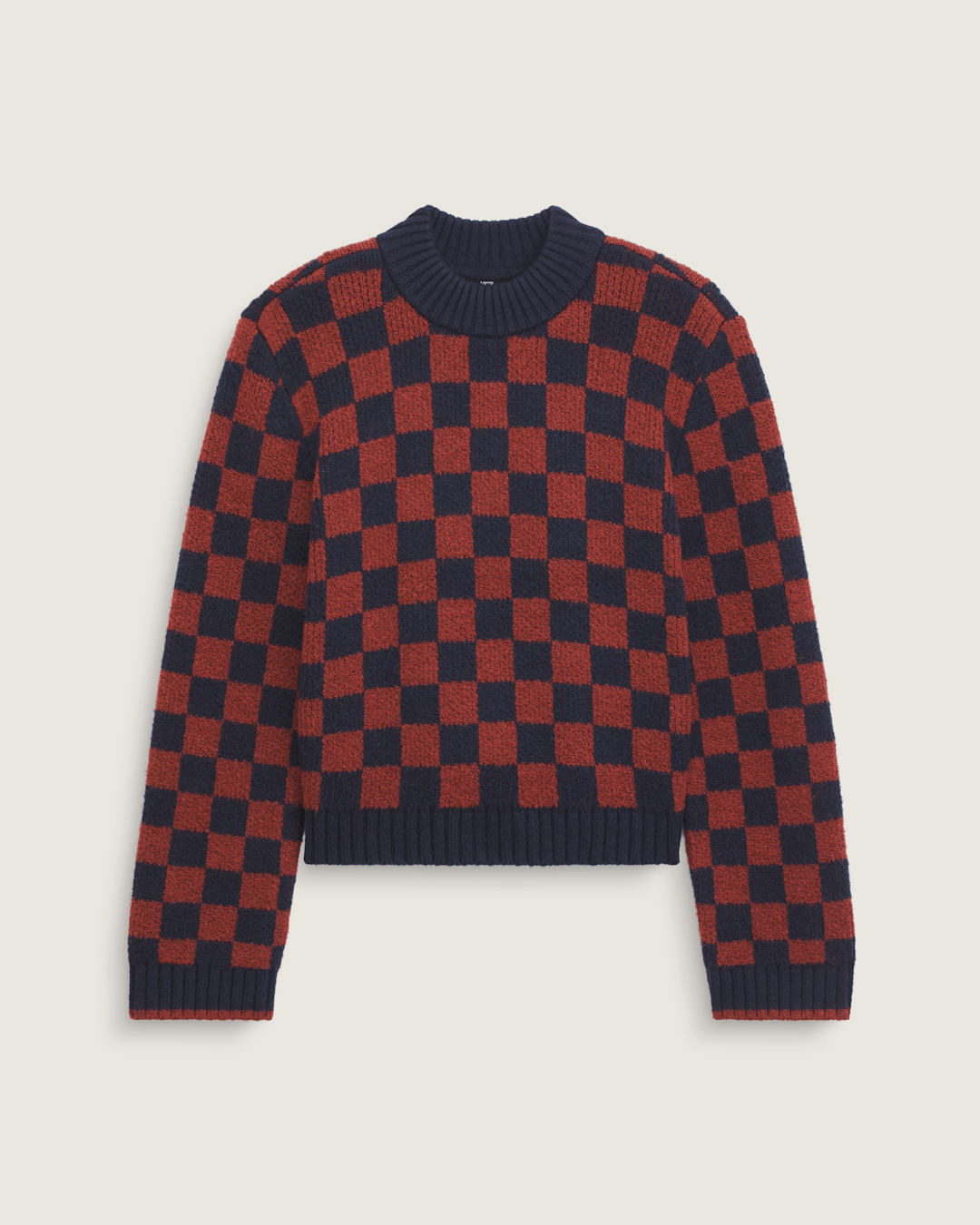 Women Vans Cameron Sweater in Checkerboard Blue / Red