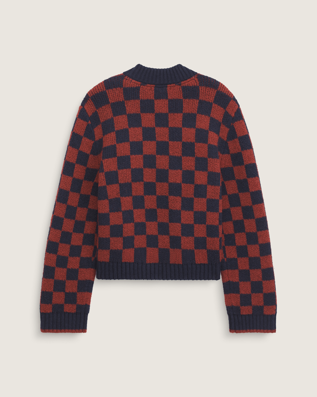 Women Vans Cameron Sweater in Checkerboard Blue / Red