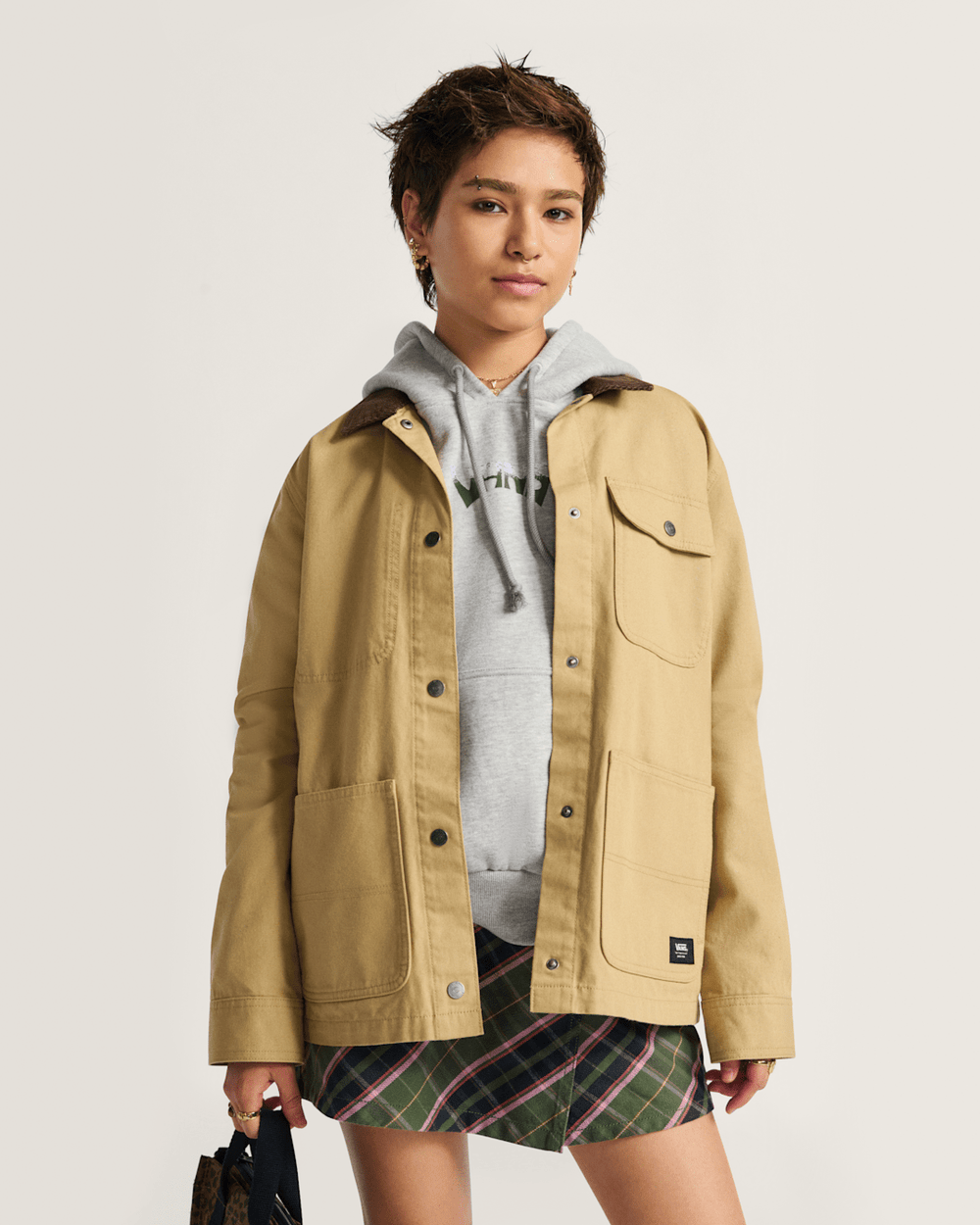 Women Vans Drill Chore Coat in Tan Brown