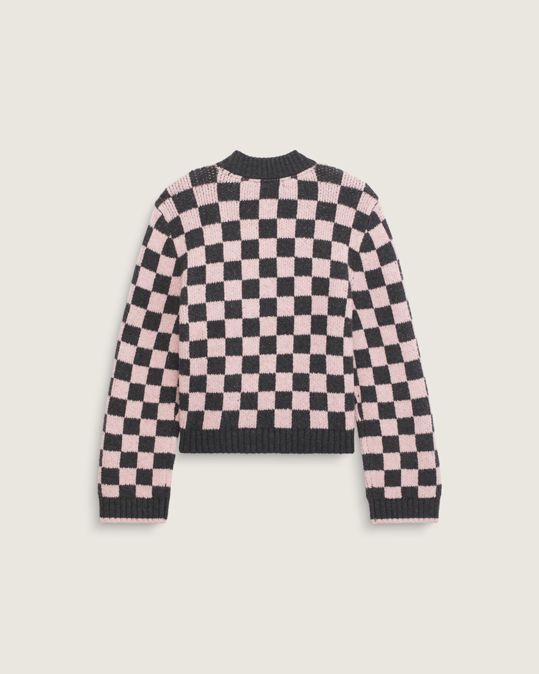 Women Vans Cameron Sweater in Checkerboard Grey / Pink