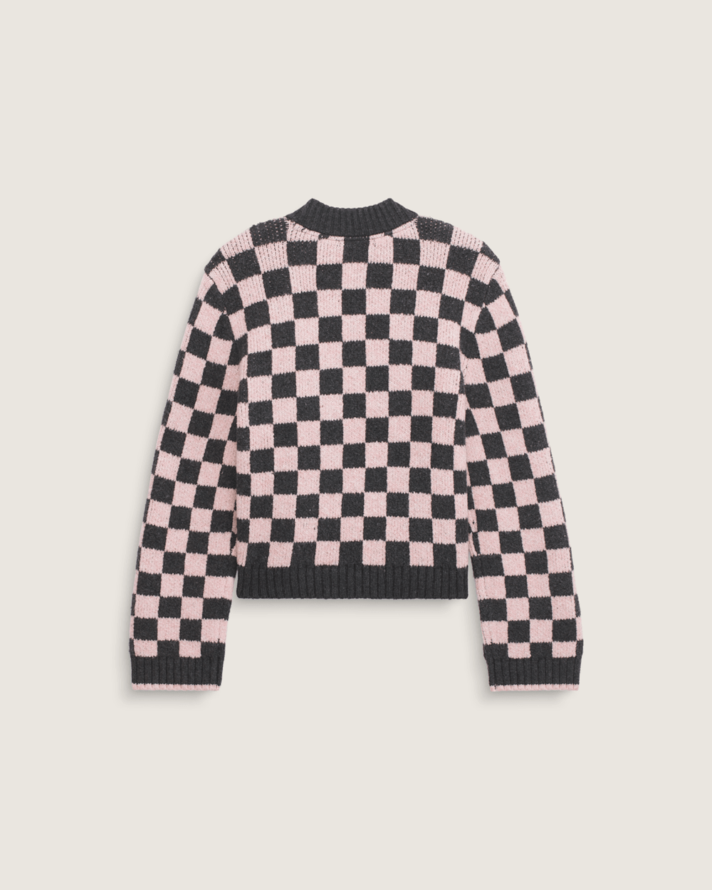 Women Vans Cameron Sweater in Checkerboard Grey / Pink
