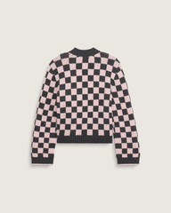 Women Vans Cameron Sweater in Checkerboard Grey / Pink