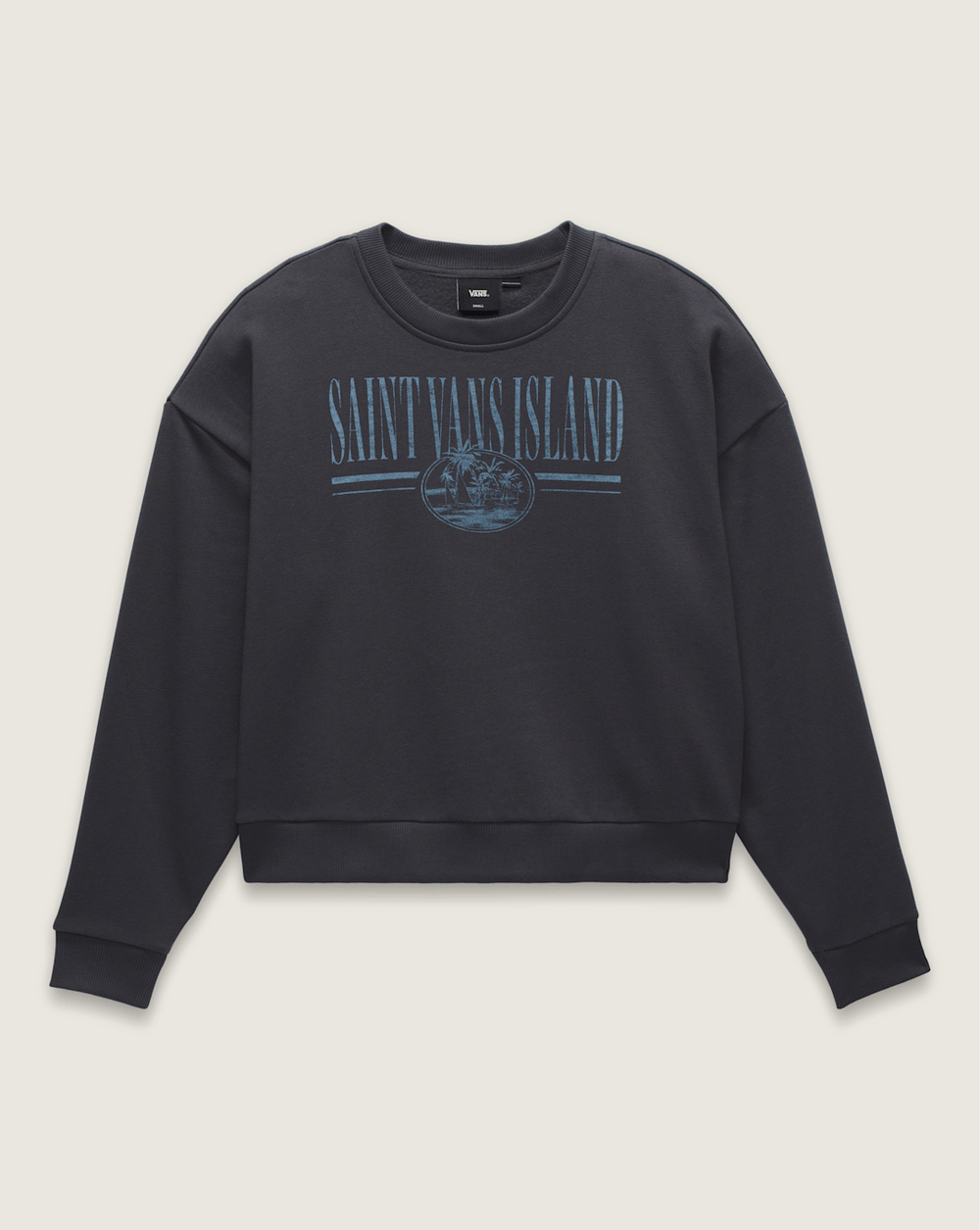 Women Vans Retro Isle Graphic Crew Sweatshirt in Asphalt Grey