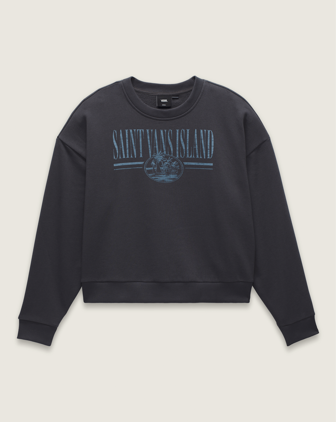Women Vans Retro Isle Graphic Crew Sweatshirt in Asphalt Grey