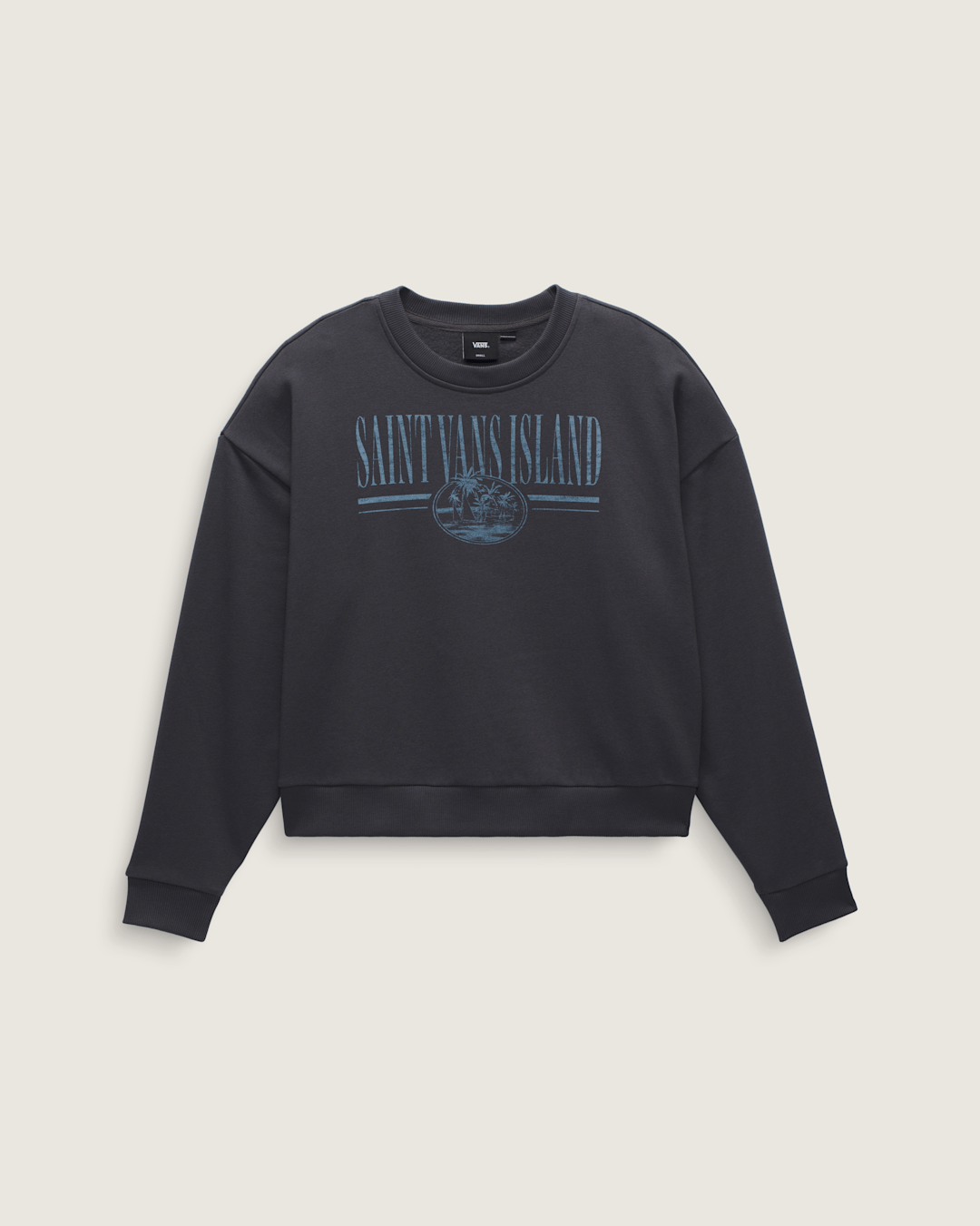 Women Vans Retro Isle Graphic Crew Sweatshirt in Asphalt Grey