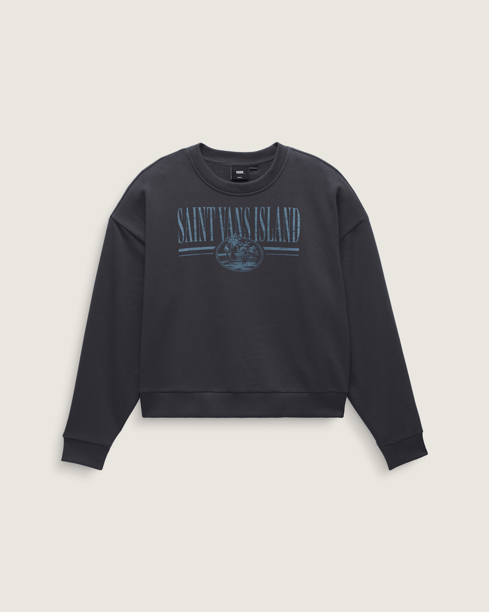 Women Vans Retro Isle Graphic Crew Sweatshirt in Asphalt Grey