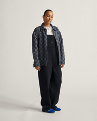 Women Vans Pitstop Checkered Station Denim Jacket in Checkerboard Faded Black