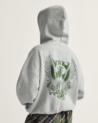Women Vans World Peace Retro Pullover Hoodie in Heather Grey