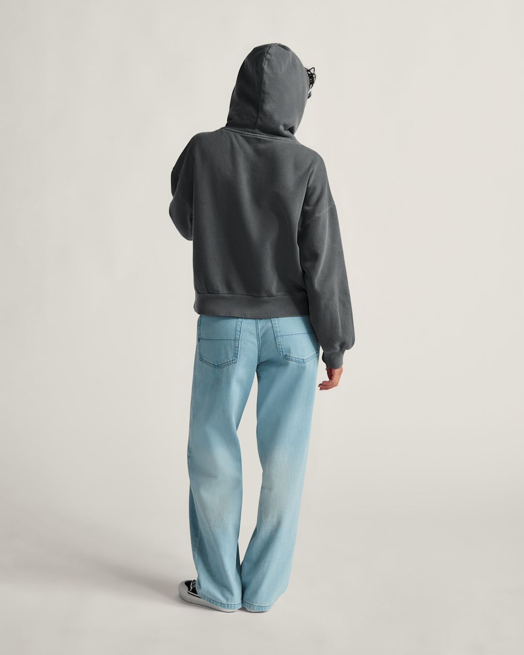 Women Vans Retro Pullover Hoodie in Asphalt Grey