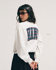 Women Vans Tartan Up Retro Crew Sweatshirt in Heather White