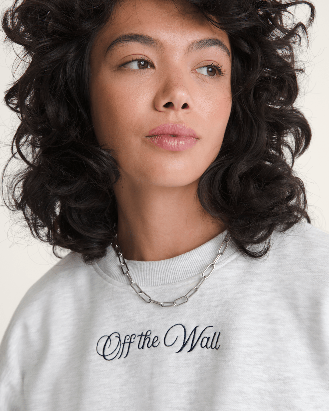 Women Vans Tartan Up Retro Crew Sweatshirt in Heather White
