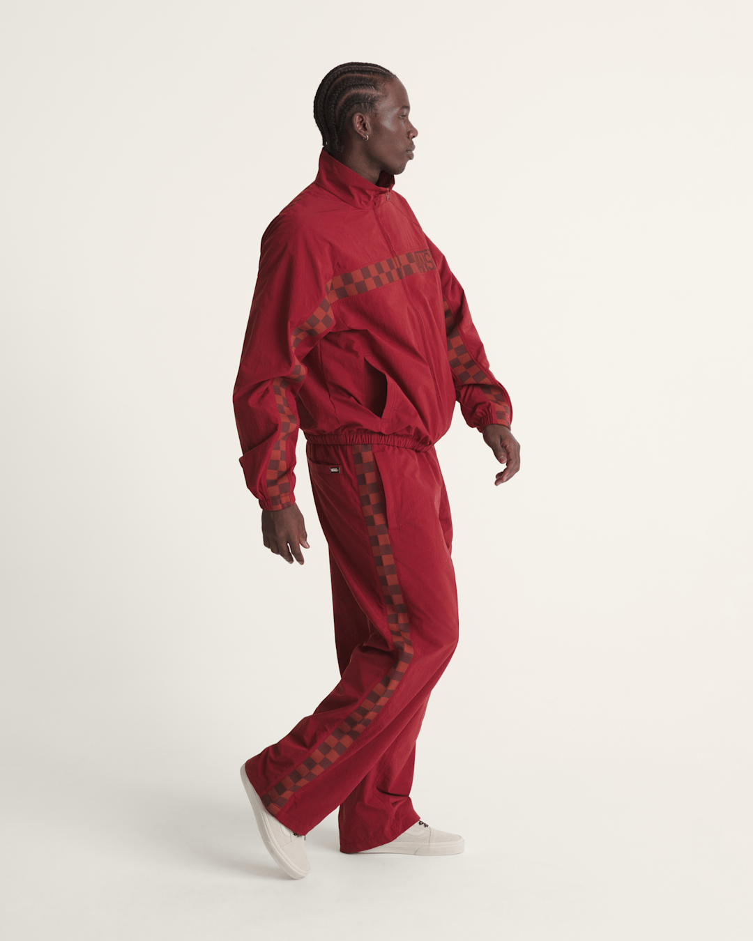 Women|Men Vans Ronnie Track Jacket in Bordeaux Red