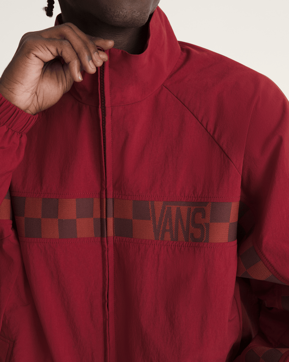 Women|Men Vans Ronnie Track Jacket in Bordeaux Red