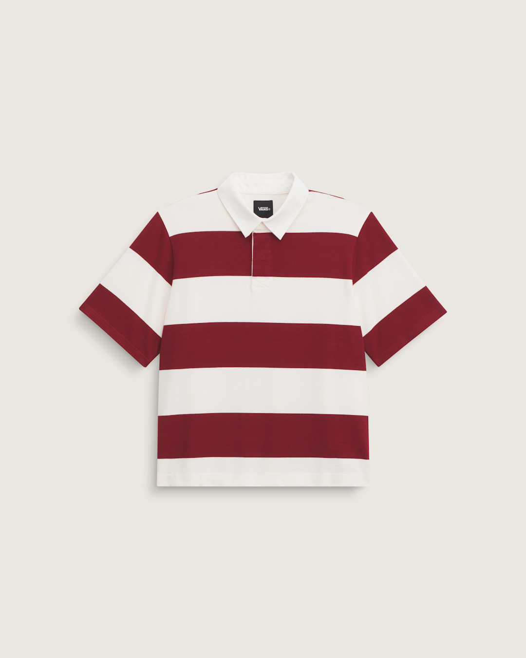 Women Vans Rugby Shirt in Bordeaux Red