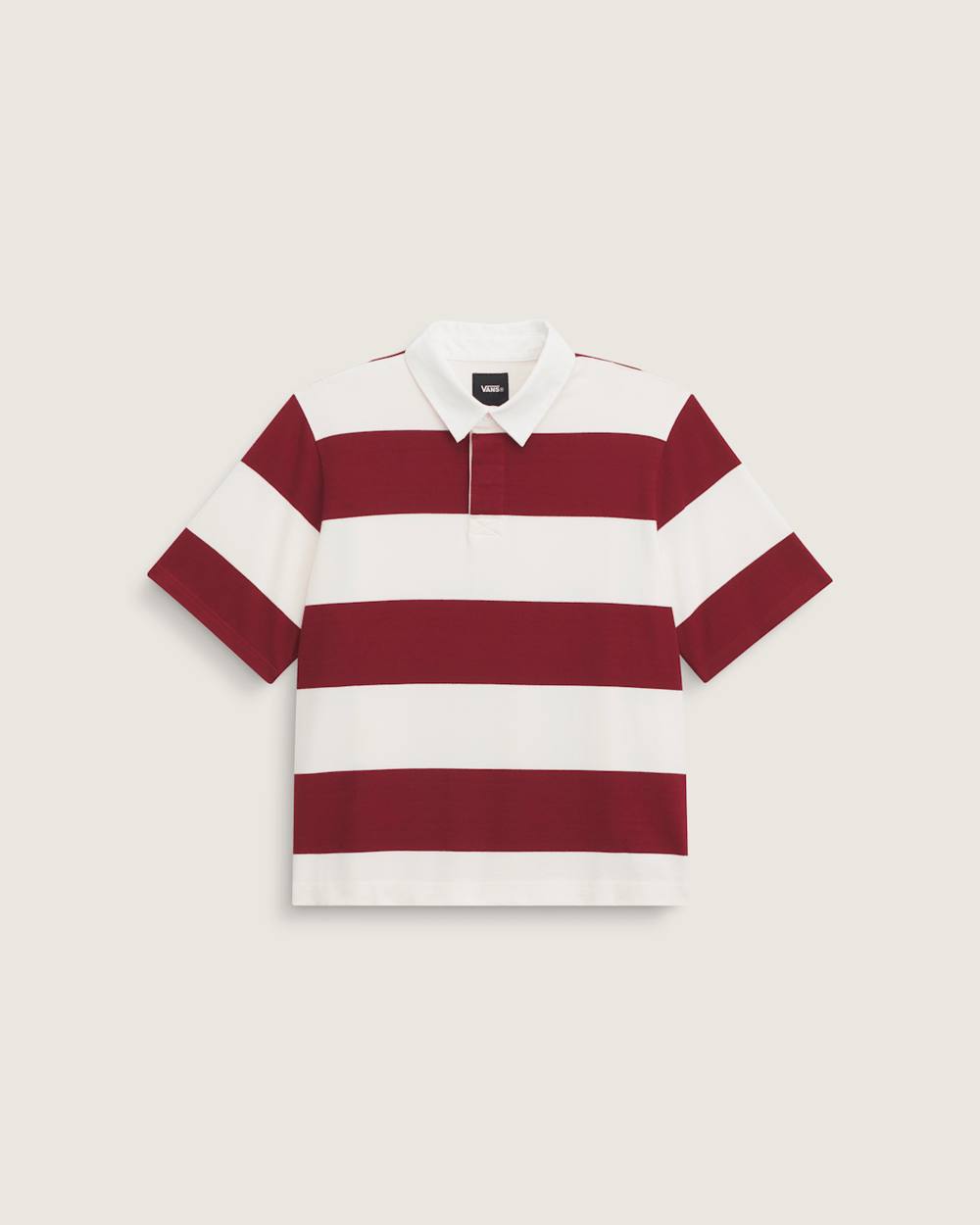 Women Vans Rugby Shirt in Bordeaux Red