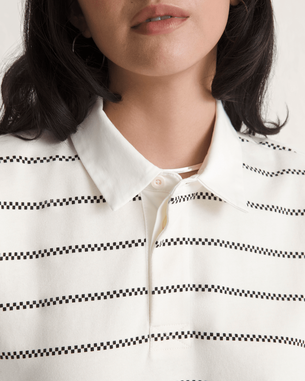 Women Vans Rugby Shirt in Marshmallow White
