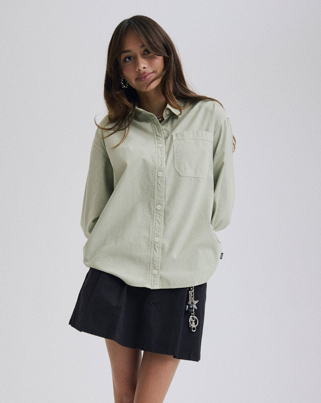 Women Vans Utility Shirt in Soft Sage Green