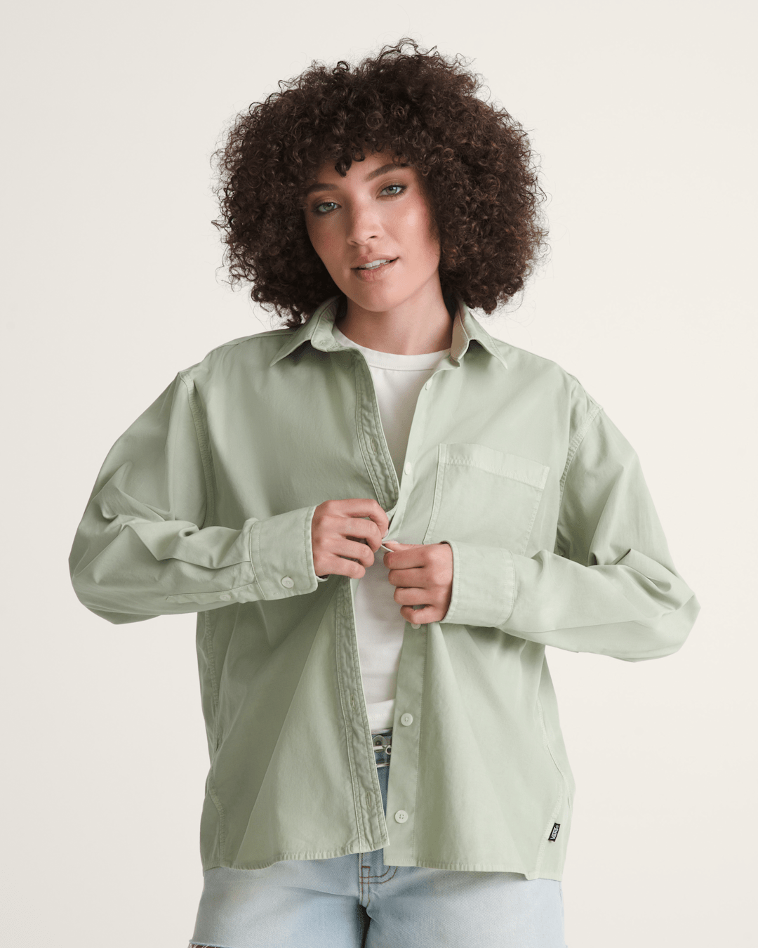 Women Vans Utility Shirt in Soft Sage Green