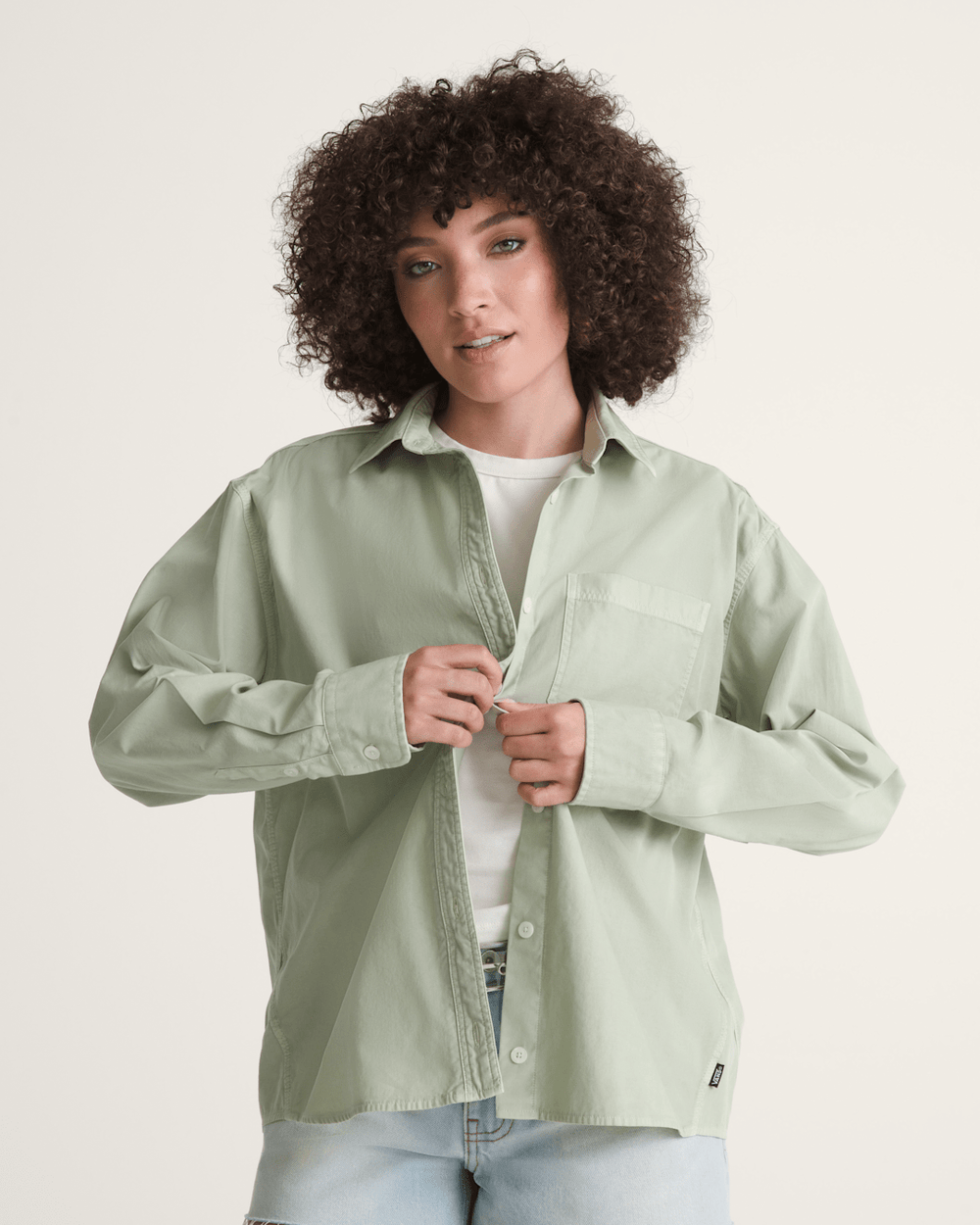 Women Vans Utility Shirt in Soft Sage Green