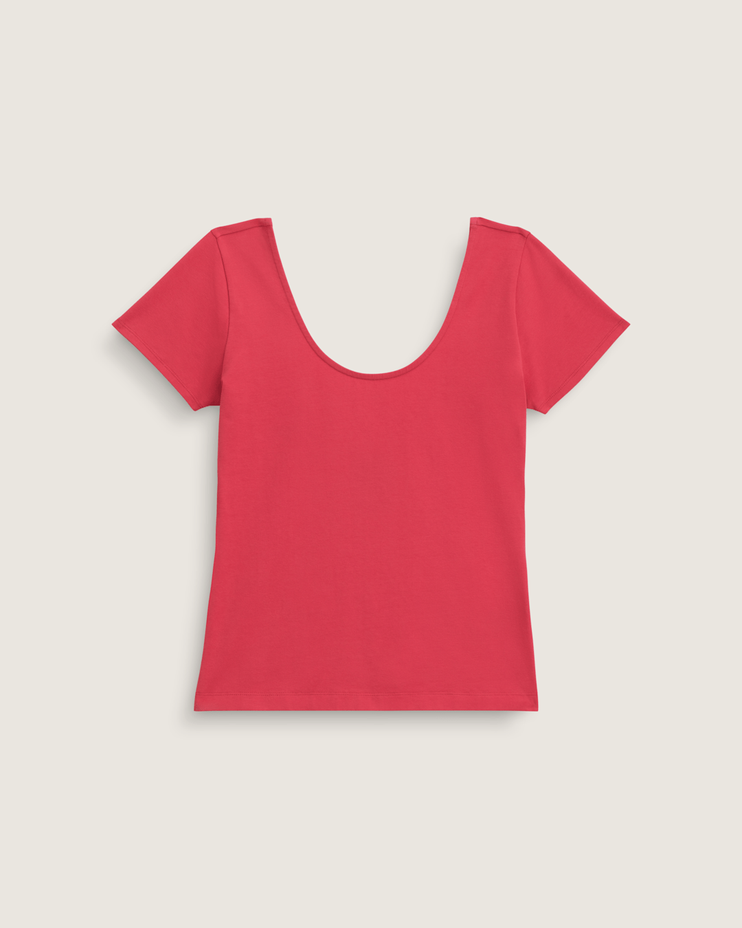 Women Vans Double Scoop T-Shirt in Crimson Haze Red
