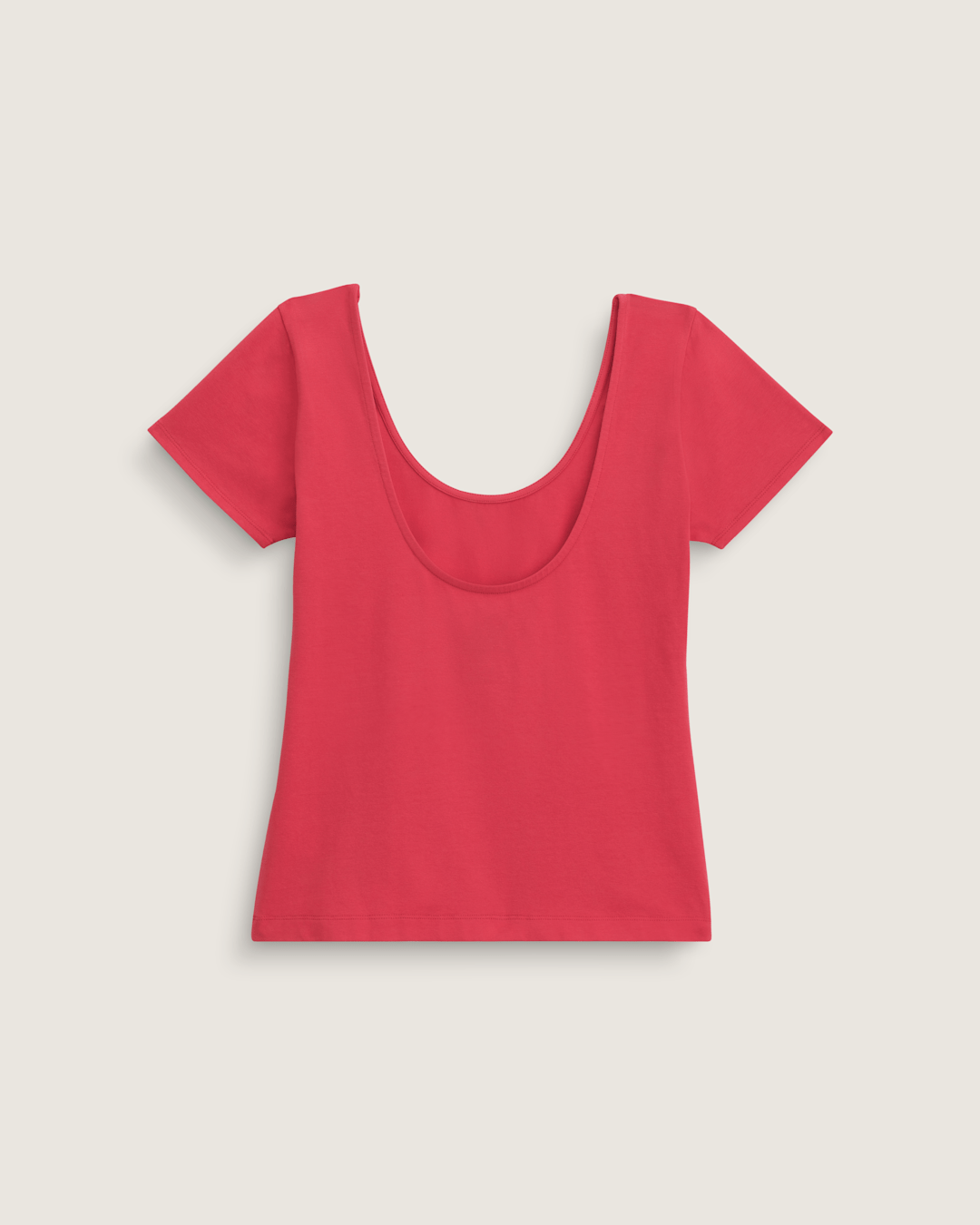 Women Vans Double Scoop T-Shirt in Crimson Haze Red