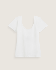Women Vans Double Scoop T-Shirt in True White