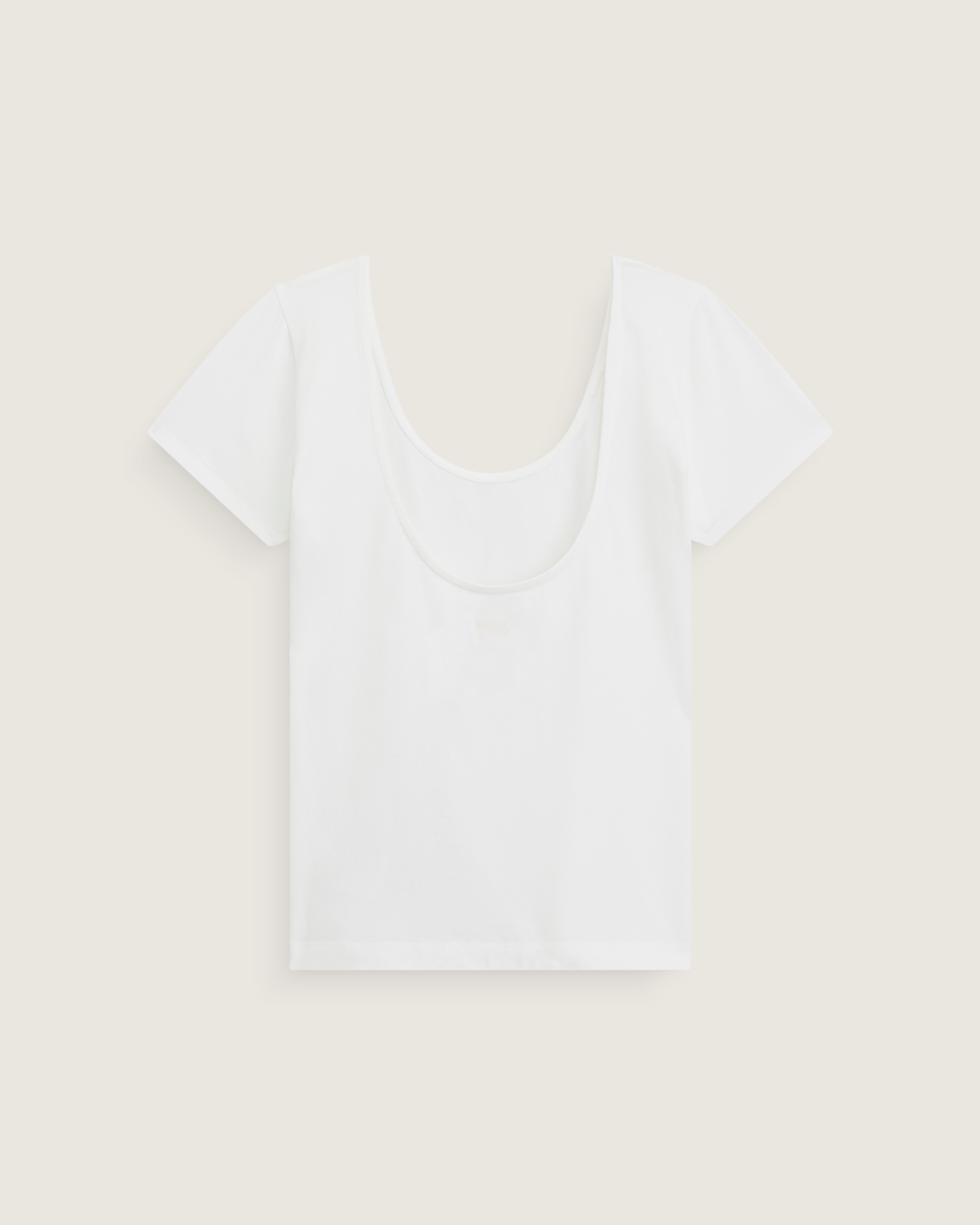 Women Vans Double Scoop T-Shirt in True White