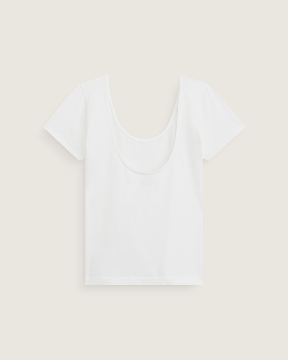 Women Vans Double Scoop T-Shirt in True White