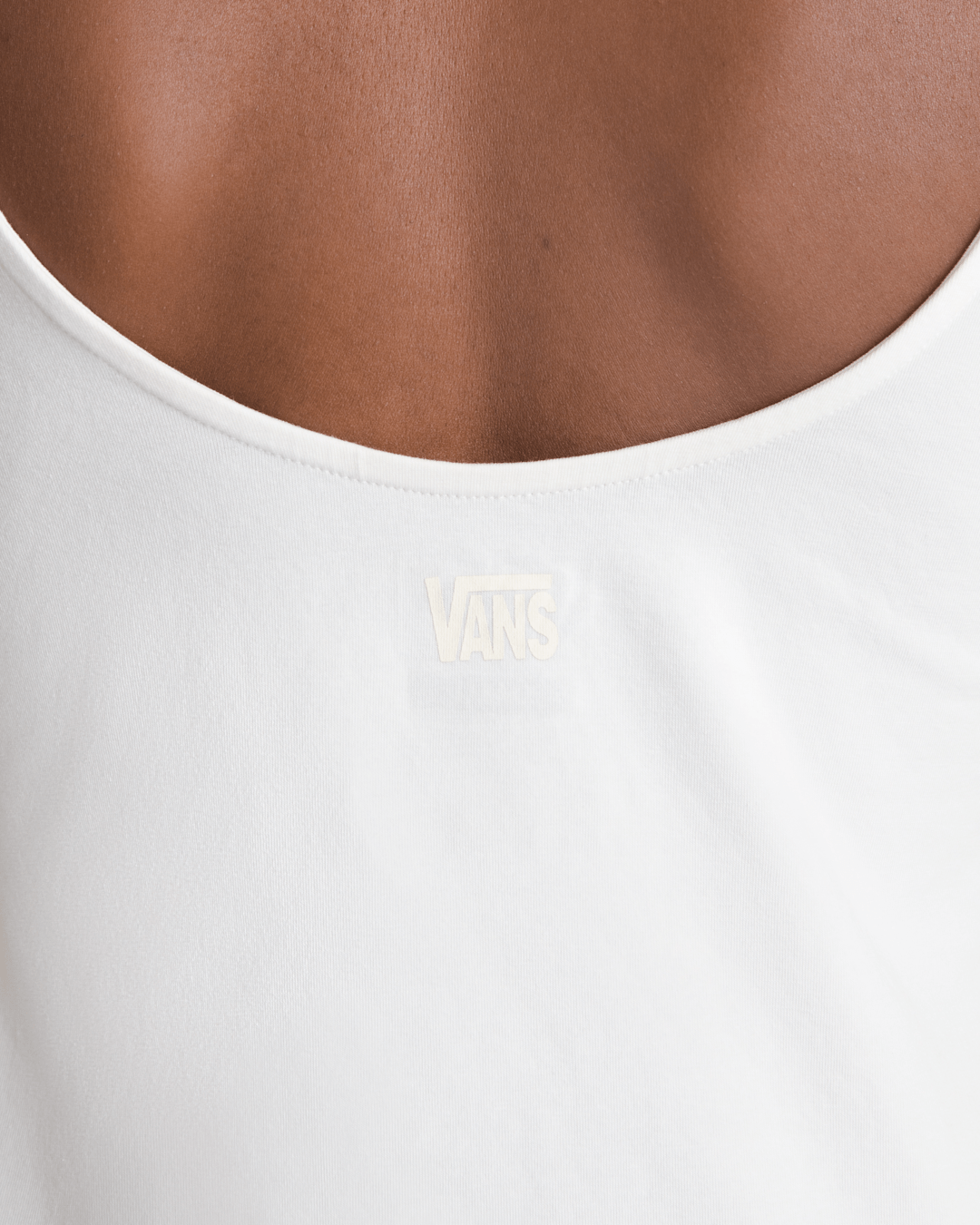 Women Vans Double Scoop T-Shirt in True White