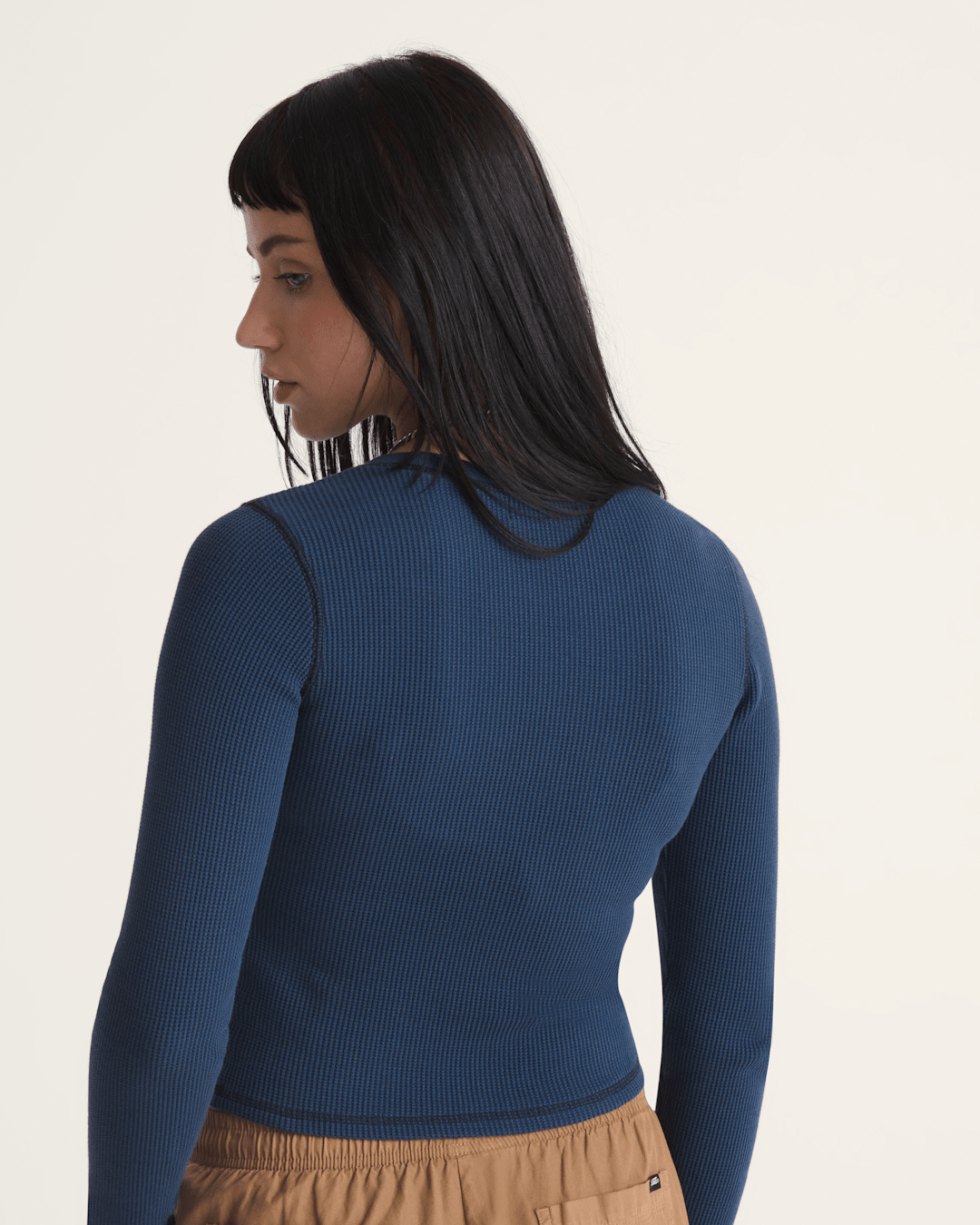 Women Vans Waffle Long Sleeve in DRESS BLUES