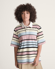 Women Vans Rugby Shirt in Misty Mauve Red