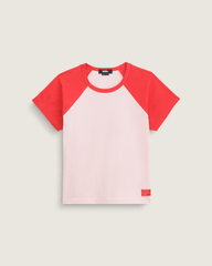 Women Vans Gracie Raglan T-Shirt in Coral Blush Pink
