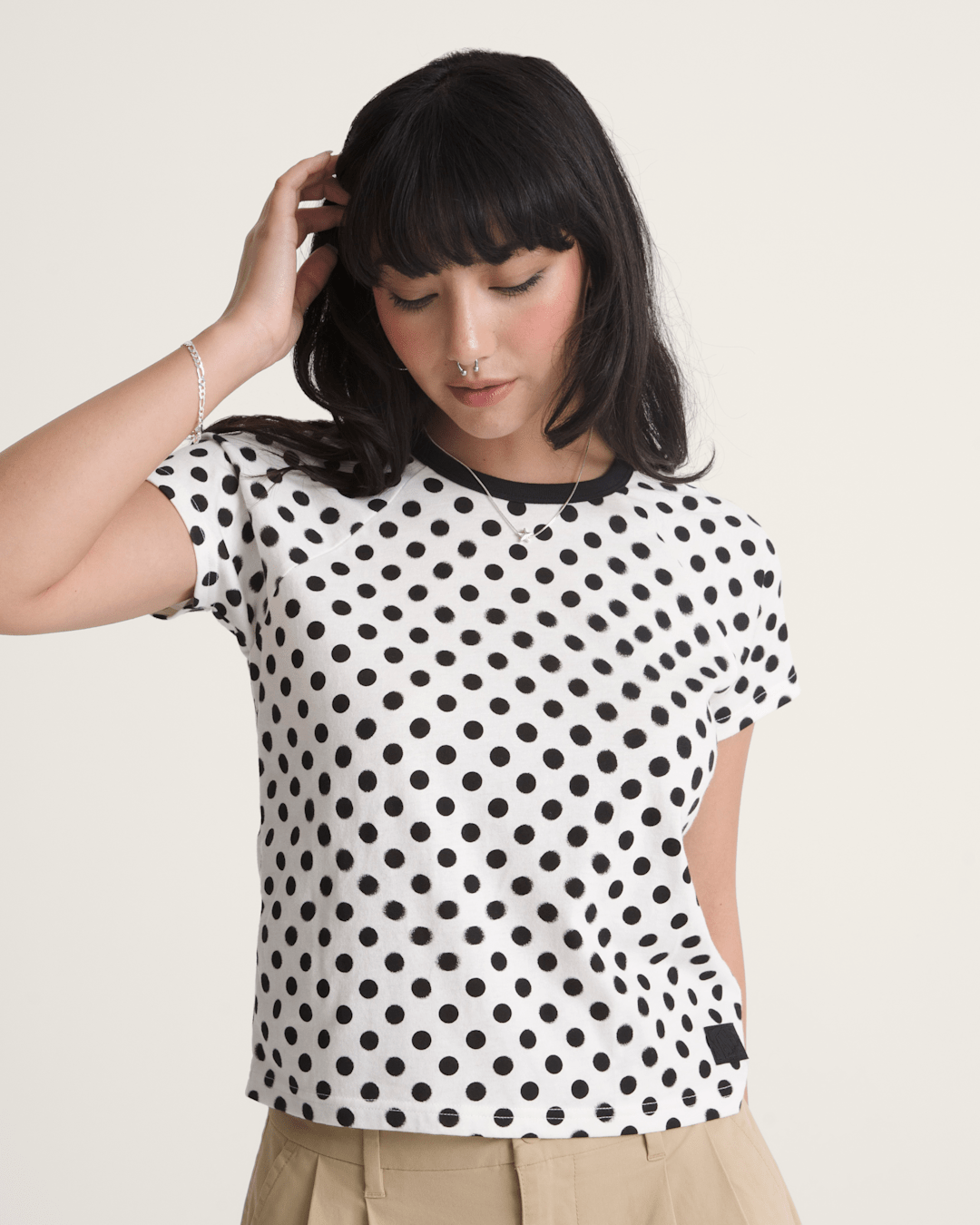 Women Vans Gracie Raglan T-Shirt in Blanc De Blanc White