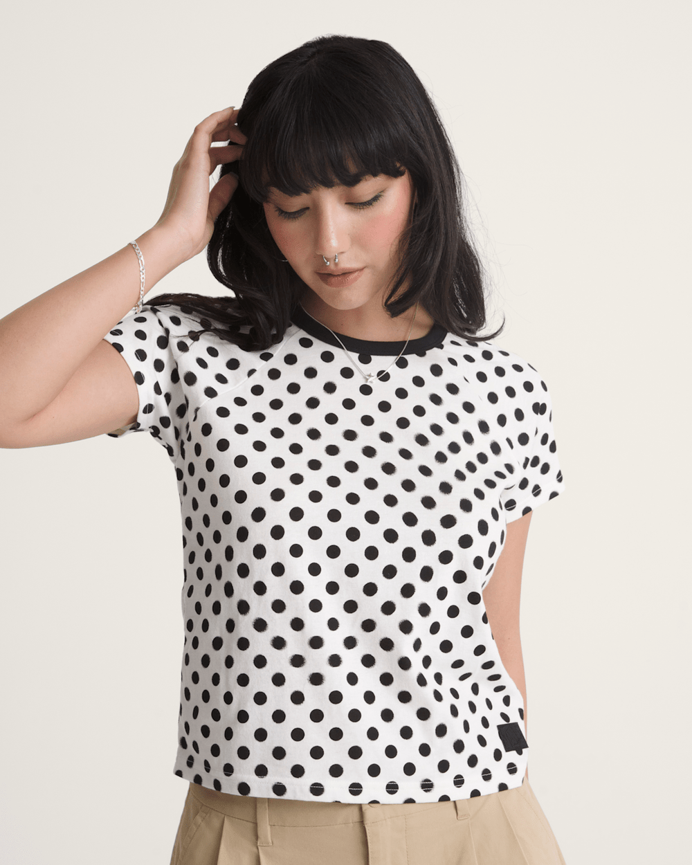 Women Vans Gracie Raglan T-Shirt in Blanc De Blanc White