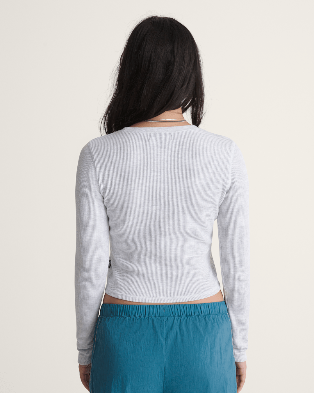 Women Vans Waffle Long Sleeve in WHITE HEATHER