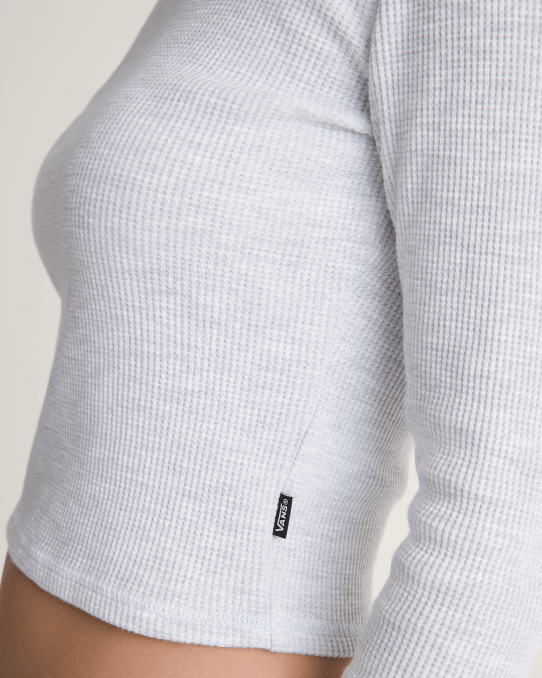 Women Vans Waffle Long Sleeve in WHITE HEATHER