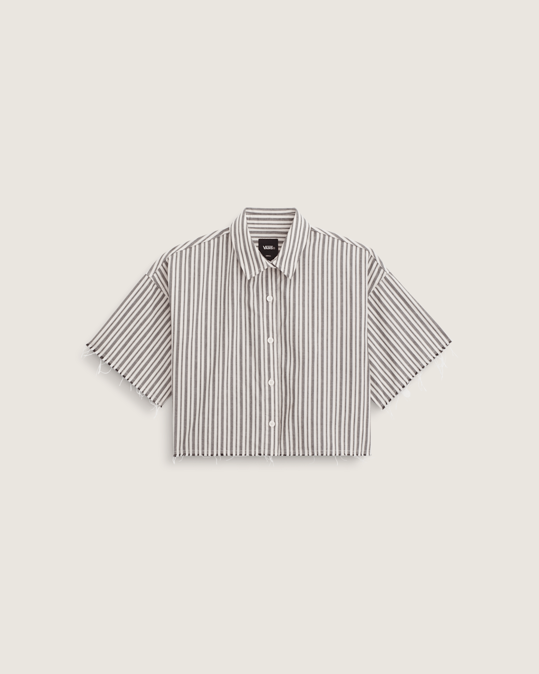 Women Vans Crop Shirt in Black-White