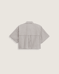 Women Vans Crop Shirt in Black-White