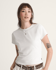 Women Vans Jersey Knit Shirt in Marshmallow White