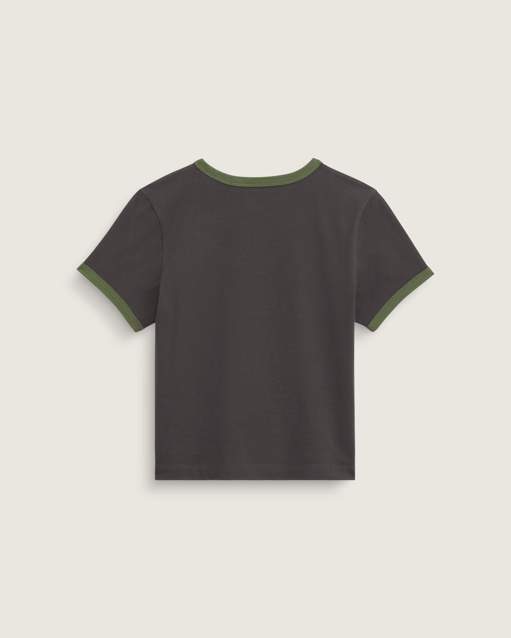 Women Vans Circle V Ringer Tee in Faded Black