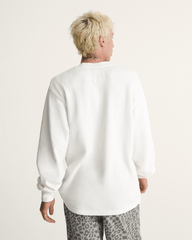 Women|Men Vans Navigate Long Sleeve Thermal Shirt in Egret White