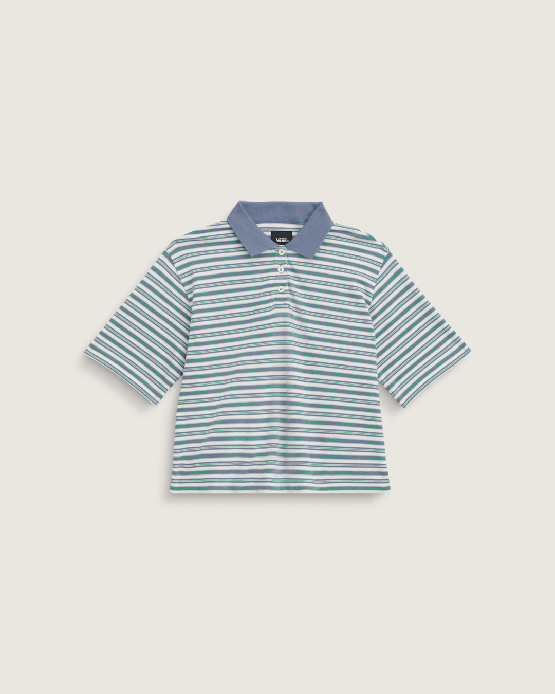 Women Vans Swing Knit Polo Shirt in Glacial Slate Blue