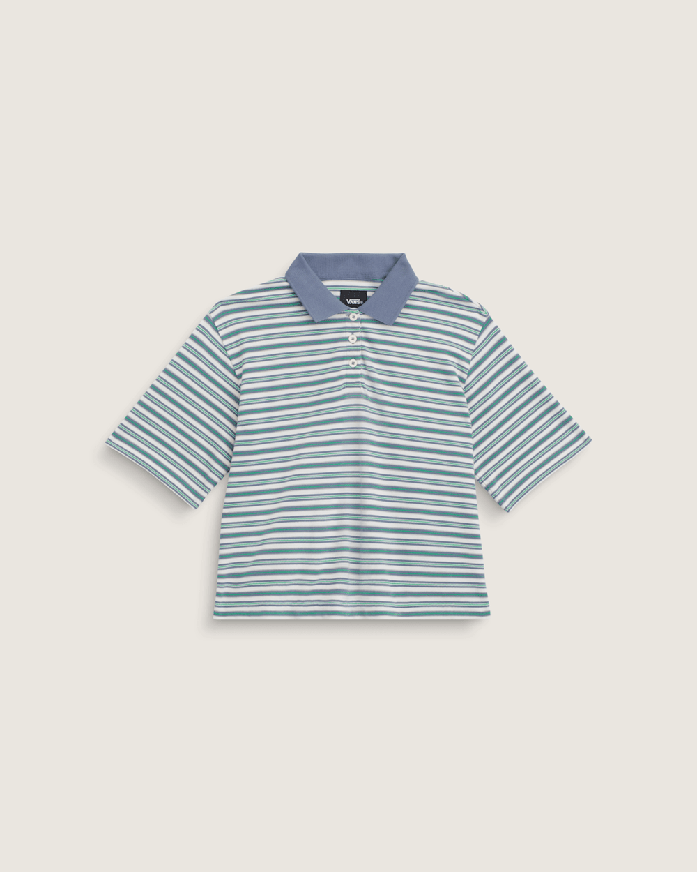 Women Vans Swing Knit Polo Shirt in Glacial Slate Blue