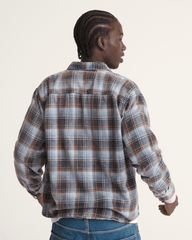 Women|Men Vans Waffle Shop Reimagined 2Fer Flannel Shirt in Grey / Blue