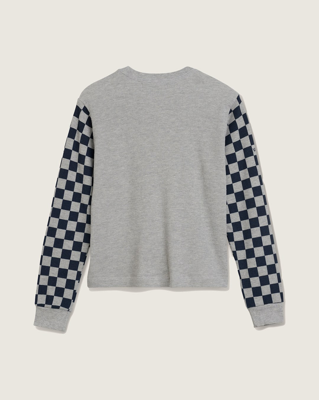 Women Vans Checkerboard Long Sleeve Shirt in Heather Grey / Navy Blue