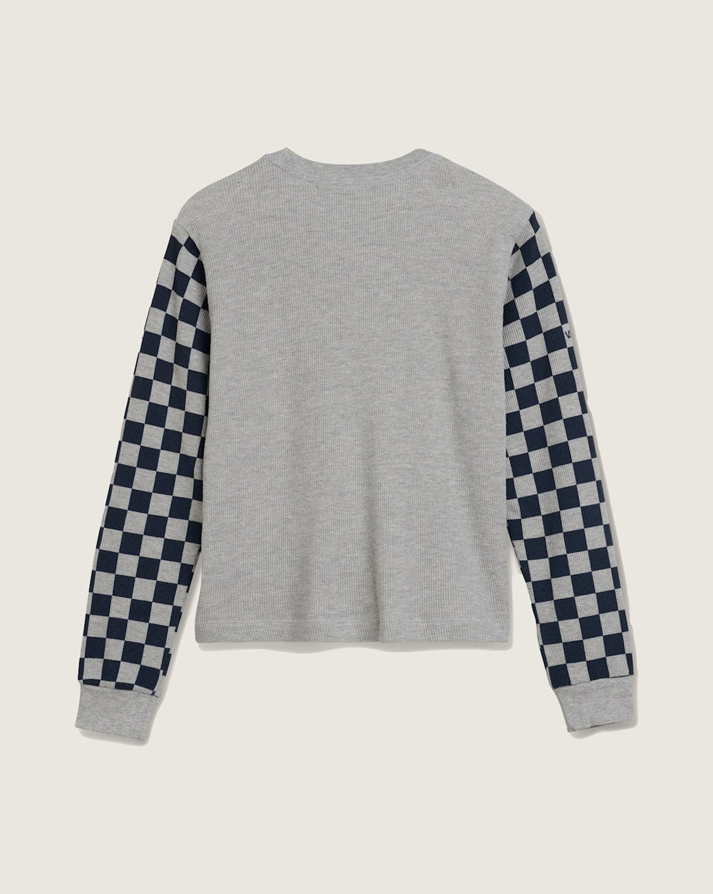 Women Vans Checkerboard Long Sleeve Shirt in Heather Grey / Navy Blue