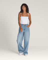 Women Vans Drew Rib Tube Top in White