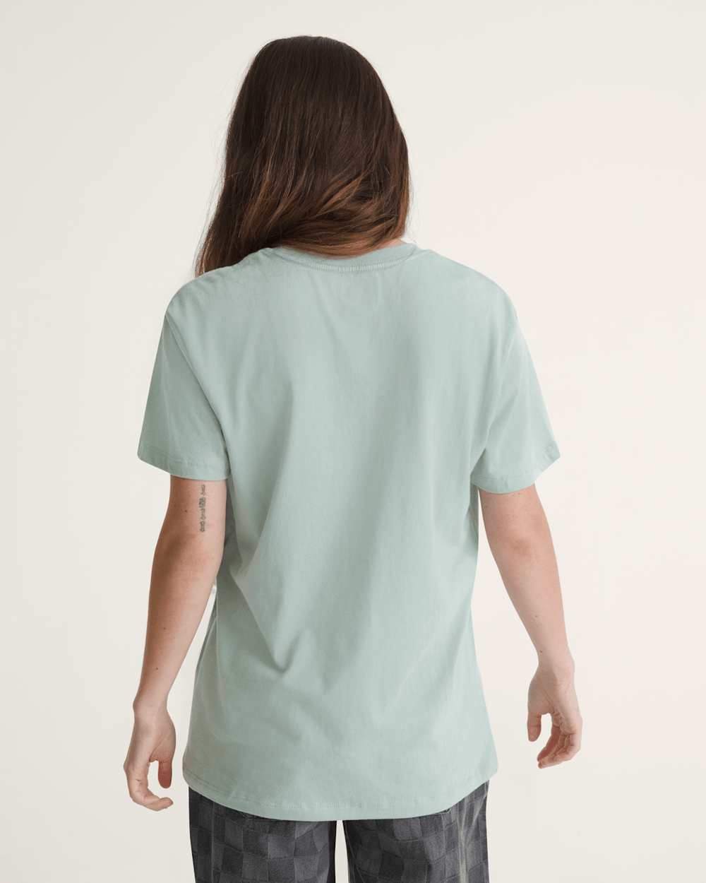 Women Vans Sunset Palm BFF T-Shirt in Grey Mint Green