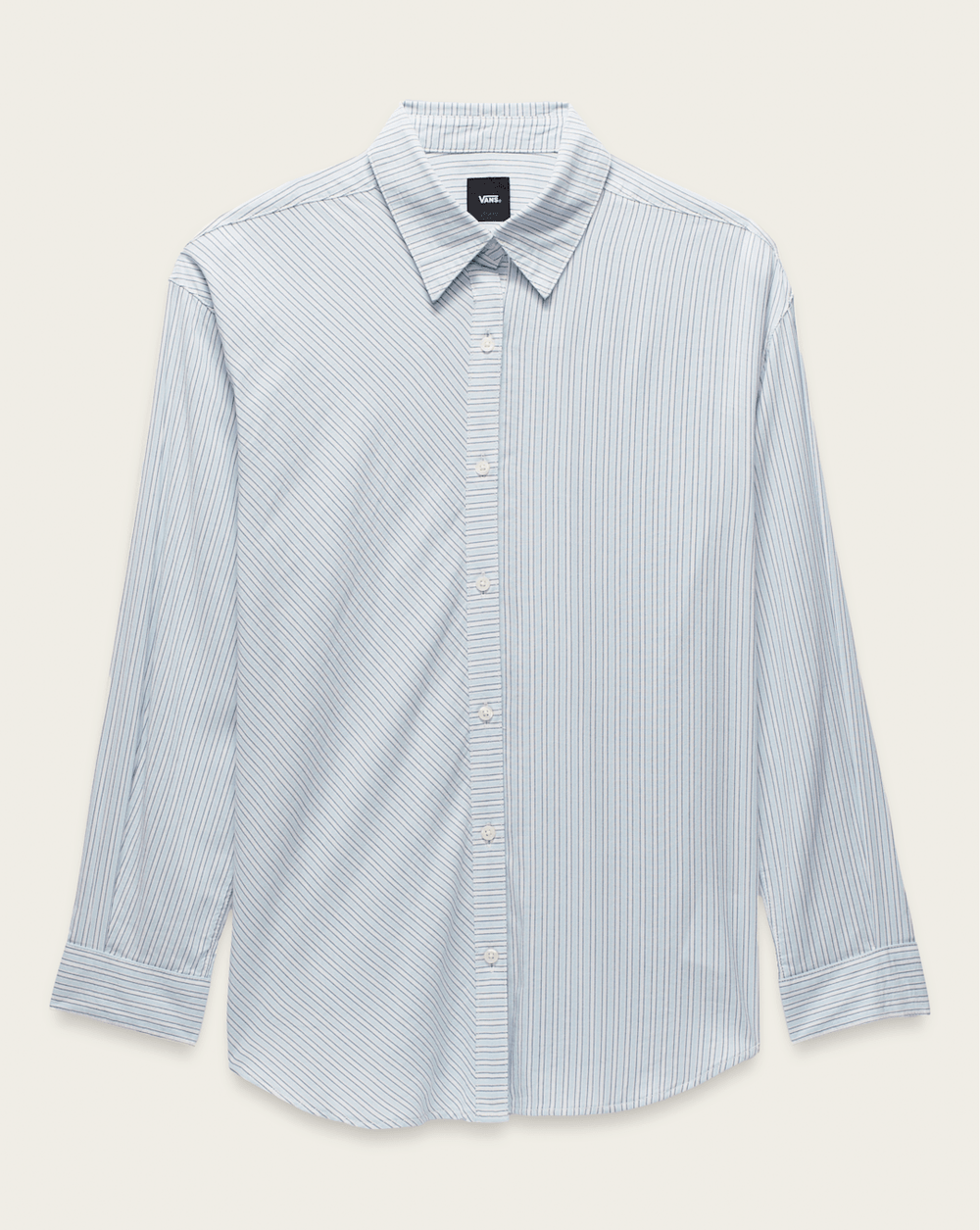 Women Vans Gillian Striped Button Up Shirt in White / Crystal Blue